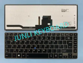 

JUNLI KEYBOARD FOR Toshiba Tecra Z40 Z40-A Z40-AK01M/03M/05M Z40-B P/N:NSK-V22BN 0U 9Z.NAYBN.20U UK With Silver Frame Backlit