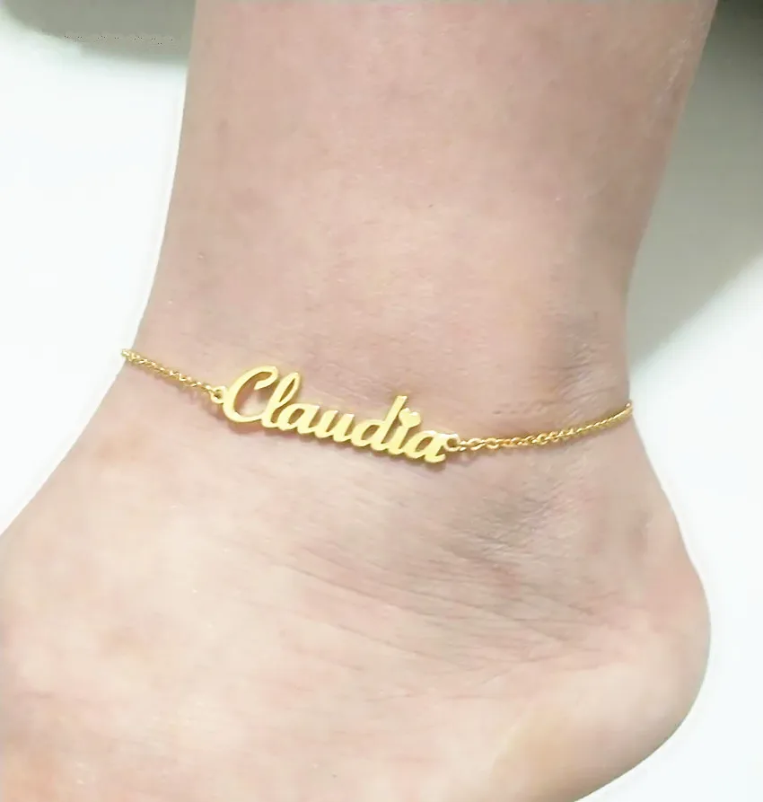 

Personalized Custom Name Women Anklet Bracelet Foot Jewelry Handmade Any Letter Alphabet Chain Anklets Birthday Gifts Girls Boys