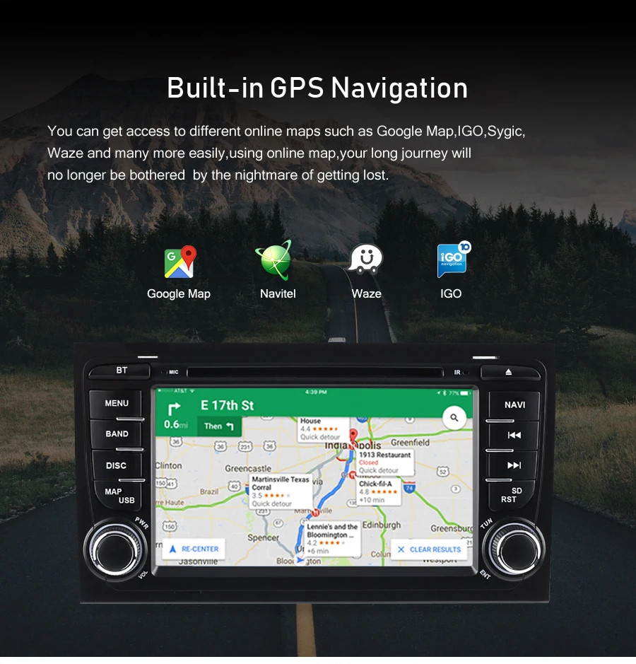 Flash Deal Android 9.0 car Radio DVD Multimedia player for Audi A4 S4 2002-2008 Auto Audio Bluetooth GPS stereo Video Navigation 4