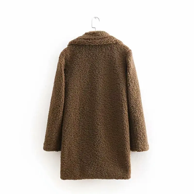 

Autumn New Style Europe And America WOMEN'S Dress-Style Solid Color Soft Faux Fur Clothing Effect Coat