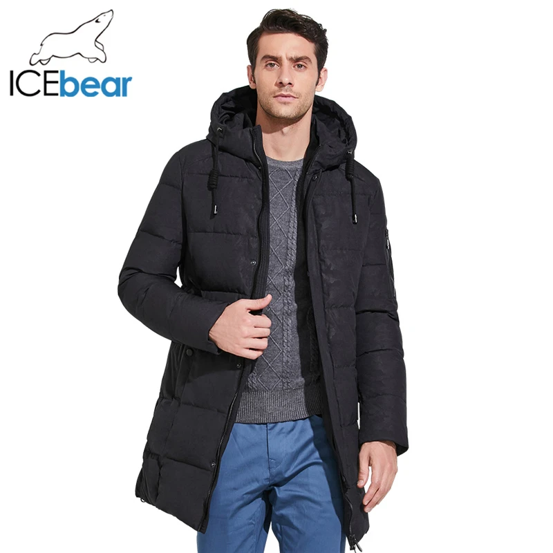 ICEbear 2017 Зимой в Середине - Давно Гладкой Европы Мужская Металла Молнии Стоят Воротник Просто Красивый Зимних Куртке Мужчины  17MD933D