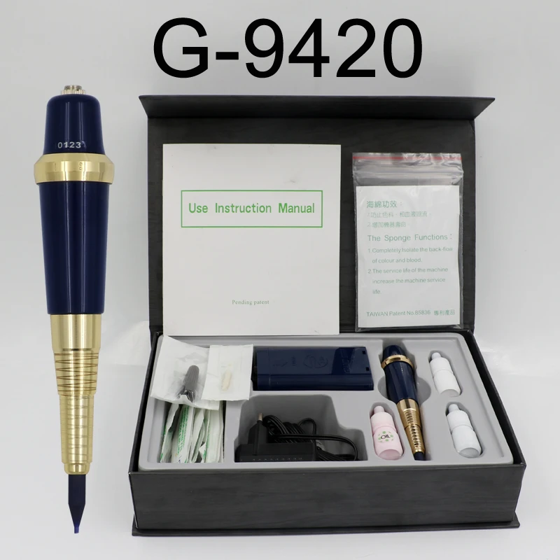 Новое поступление Тайвань G-9420 постоянный макияж машины комплекты ручек с батареей случае татуировки питания для татуажа бровей губ