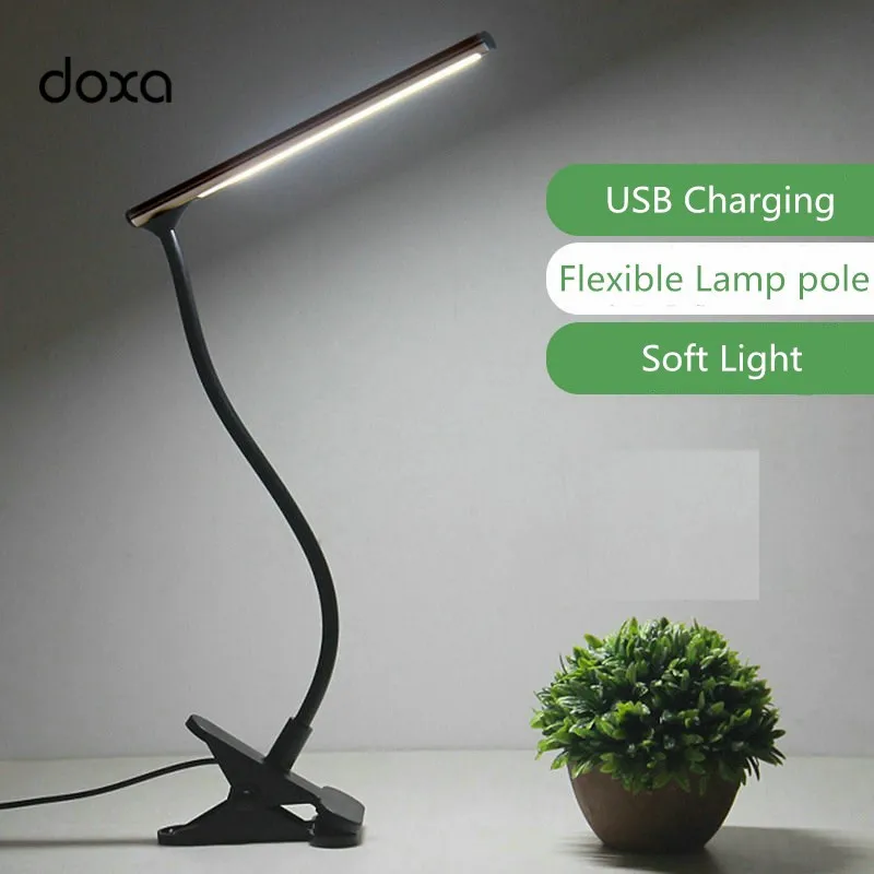 

LED Desk Lamps 3W Modern Flexible Touch Dimming USB Charging Table Lamp with USB Port GY214 Eye Protection Clip Lampara De Mesa