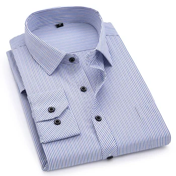 Camisa Luxury Social Casual Listrada Masculina Manga Longa 1