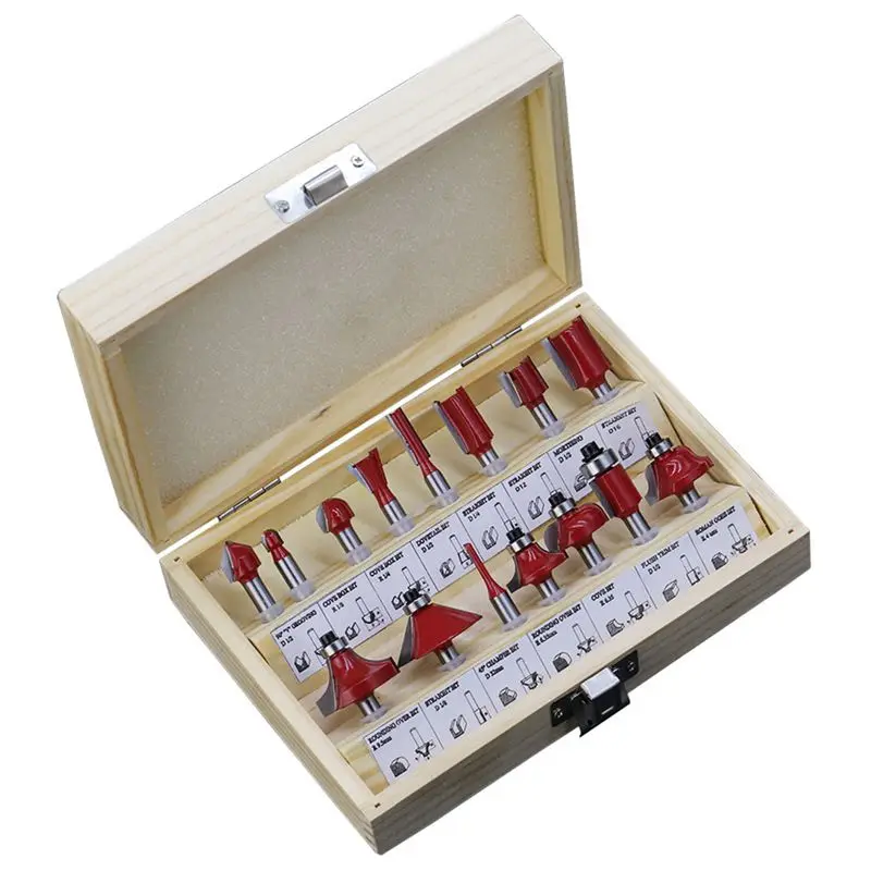 

15Pcs/Set Woodworking Milling Cutters 8Mm Shank Carbide Router Bit For Wood Cutter Engraving Cutting Tools