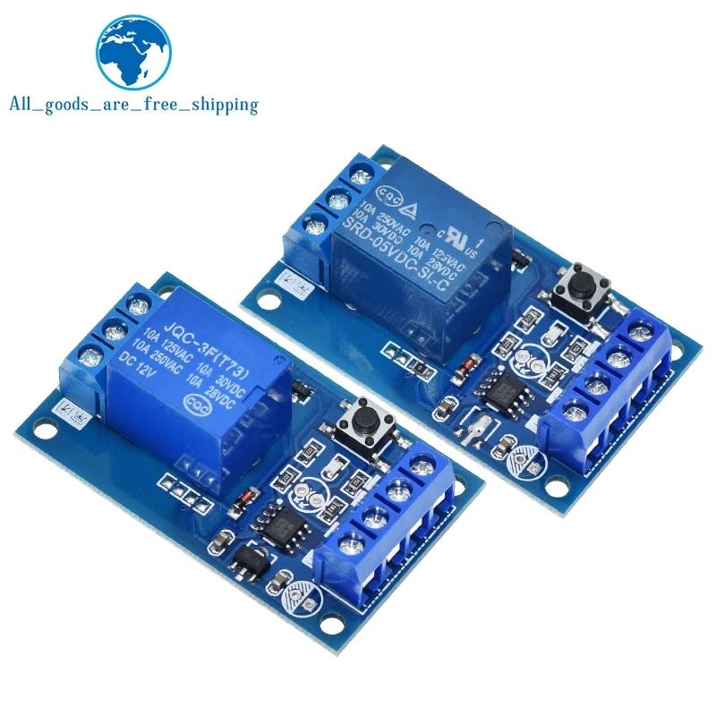 TZT 5V 12V Single Bond Button Bistabiles Relaismodul Modifiziertes Auto Start und Stop Selbstsichernder Schalter Ein Schlüssel für Arduino – Detail 9