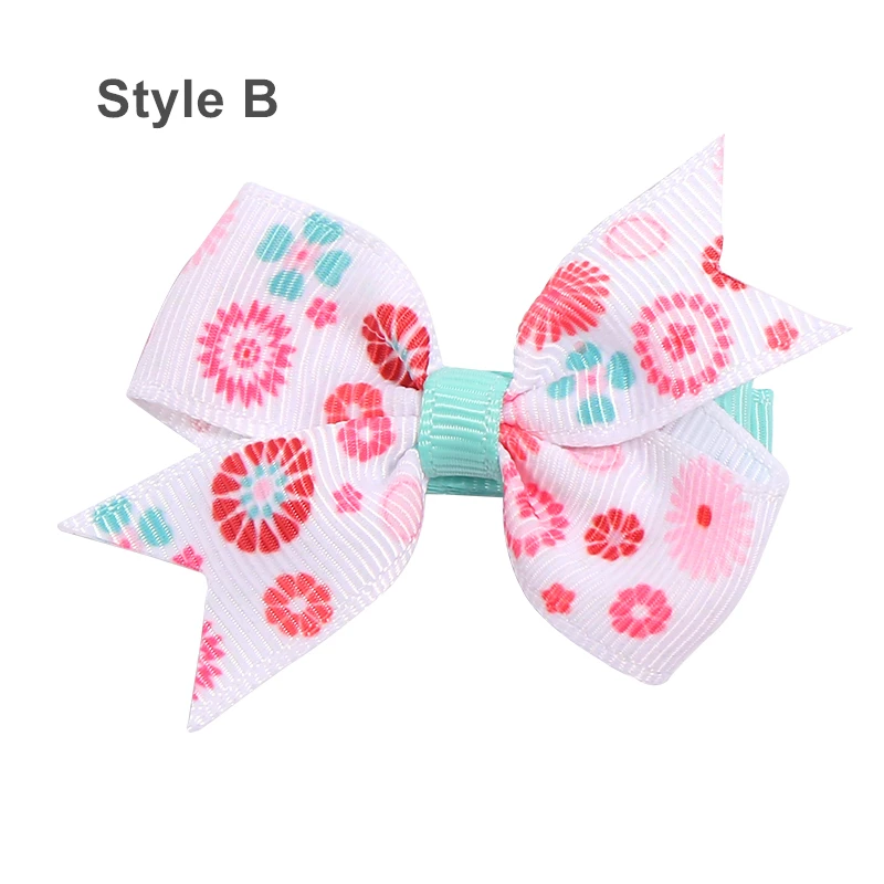 style B-6 Детские цветные заколки с бантом из ленты для девочек, детские заколки для волос, заколки для волос, аксессуары для волос, детские головные уборы, 20 цветов - Цвет: style B-6