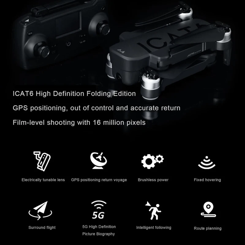 Gps Дрон ICAT6 бесщеточный двигатель Профессиональный Дрон с камерой HD 4K Дрон Квадрокоптер двойное позиционирование вертолет гоночный Дрон