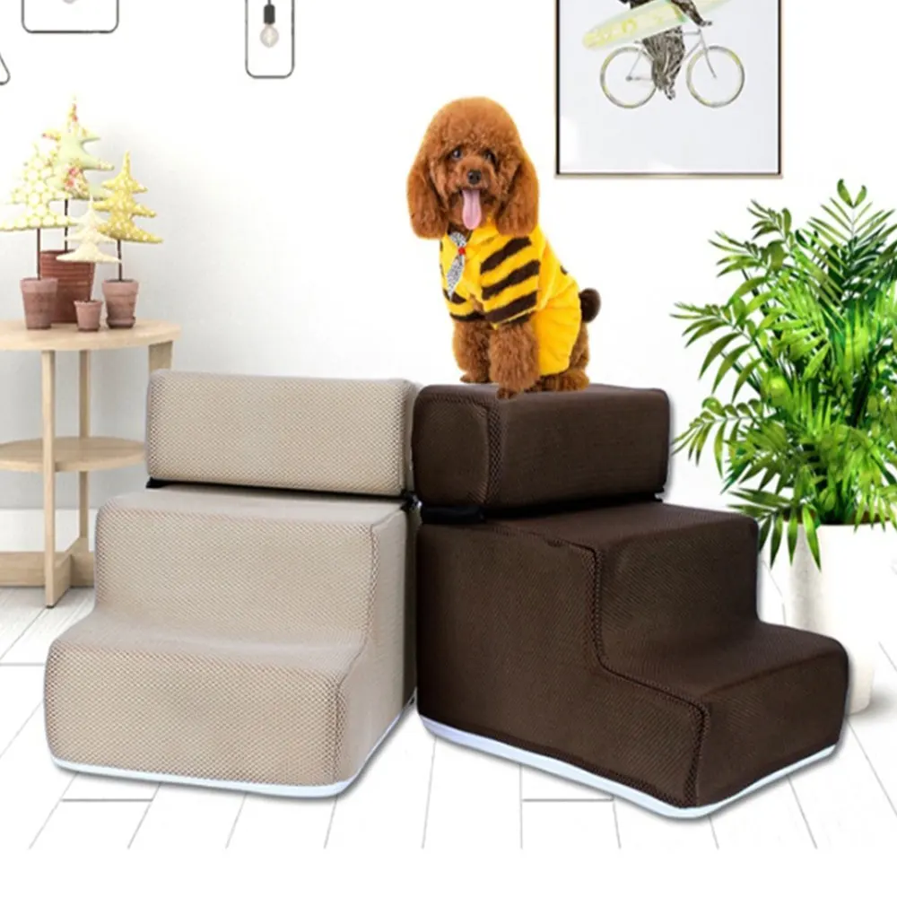 

Hot Dog House Dog Stairs Pet 3 Steps Stairs for Small Dog Cat Pet Ramp Ladder Anti-slip Removable Dogs Bed Stairs Pet Supplies