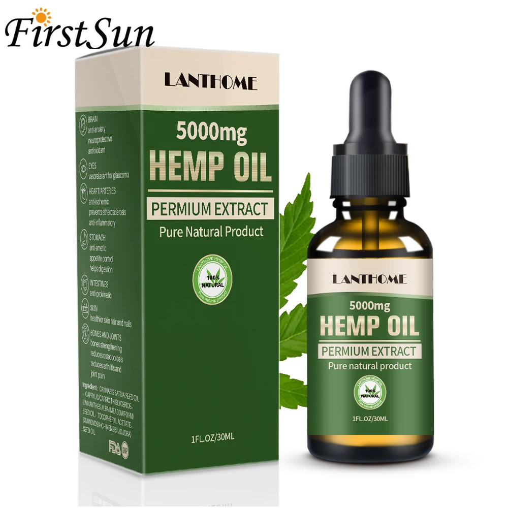 30 мл 100% Органические Семена Конопли CBD масло 5000 мг биологически активных экстракт