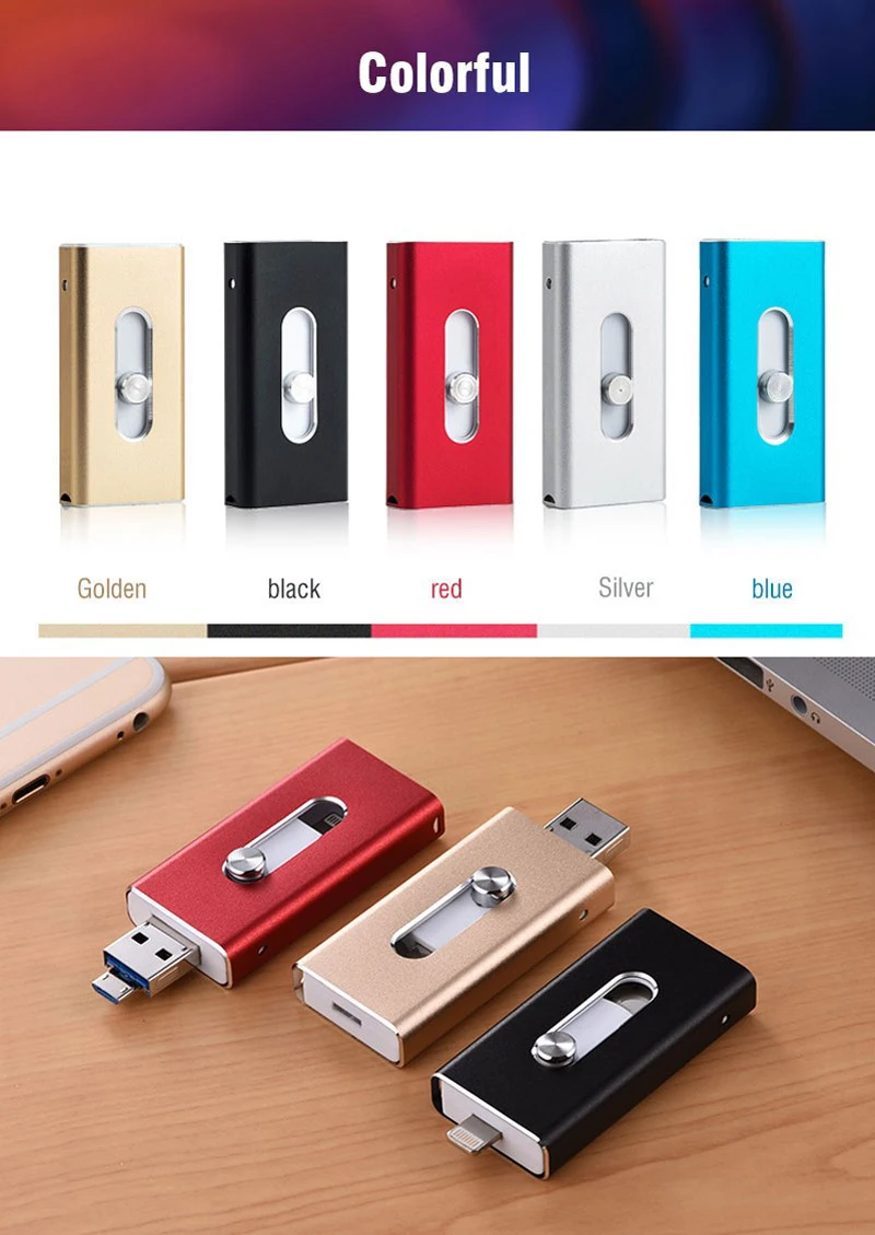 USB флеш-накопитель рихвелл 128 Гб 64 ГБ флеш-карта памяти 32 Гб 16 Гб 8 Гб OTG флеш-накопитель USB ключ для iPhone/iPad/Android/PC