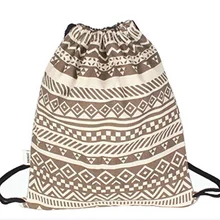 Этнический стиль мешок маленькая походная сумка на шнурке для женщин фитнес и Велоспорт пляжный рюкзак сумка для дискотеки на открытом воздухе