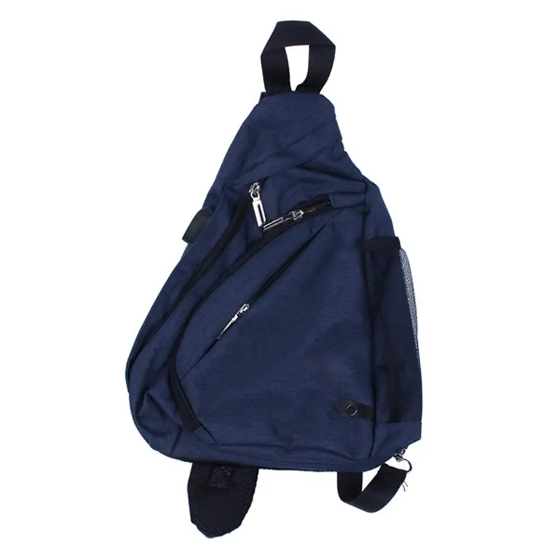 

ABZC-Large Capacity Chest Bag For Men Nylon Sling Bag Casual Crossbody Bags For Short Trip(Blue)