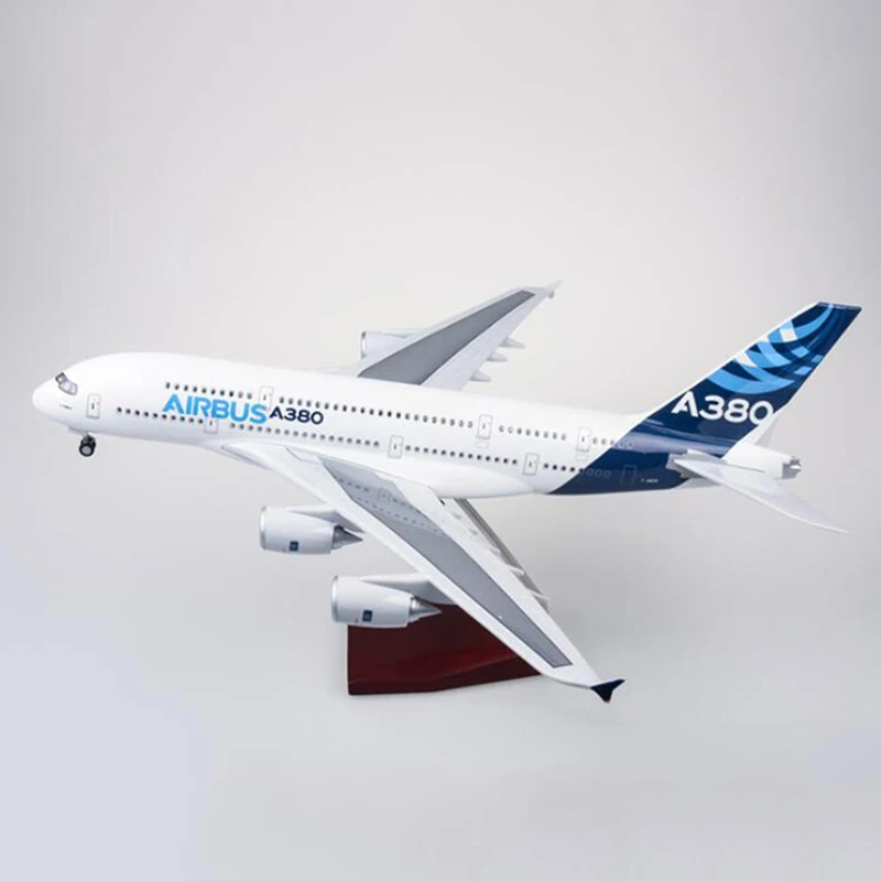 1/160 масштаб 50,5 см авиакомпания Airbus A380 прототип модель самолета W свет и колесо литья под давлением пластиковые смолы самолет для сбора