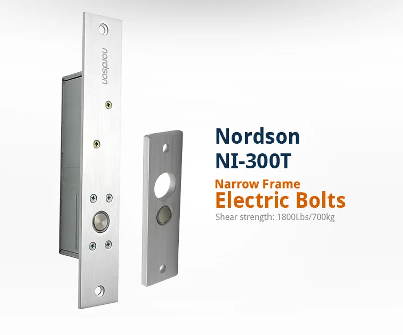 Nordson 12 В/24 В Высокий алюминий Fail Safe Electic Dead дверной Засов для узкой рамки панели с автоматической блокировкой задержки времени