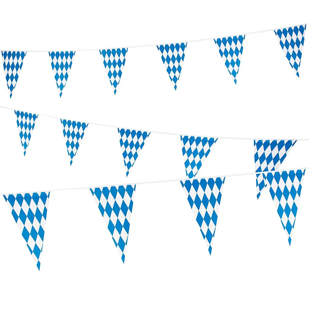 Октоберфест Bavaria синий белый карнавальный флаг 20 сторон струнный флаг садовое украшение флаг легкий полиэстер
