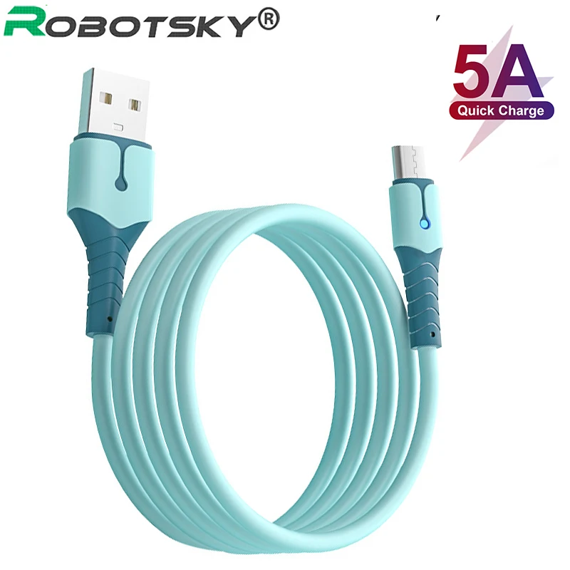 Tanie 5A płynny silikonowy kabel USB typu C Micro USB do Samsung S20