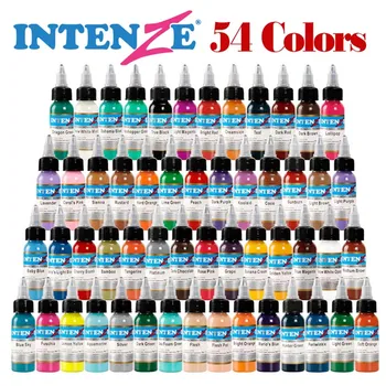 

Profession 54 Color Tattoo Black Blue Pigment Tattoo Ink Set Eyebrow Permanent Makeup Tattoo Colour Kit Beauty Tools