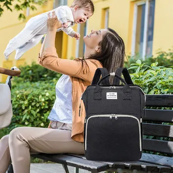 

Stylish Folding Crib Nappy Bags Diaper Bag Backpack Large Capacity Mummy Waterproof Folding Crib Nappy Bag Case