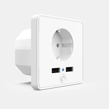 

Smart Dual USB Port Wall Charger Adapter Charging Socket Electric Power Monitor 2.4G WIFI APP Remote Control Smart Home Socket