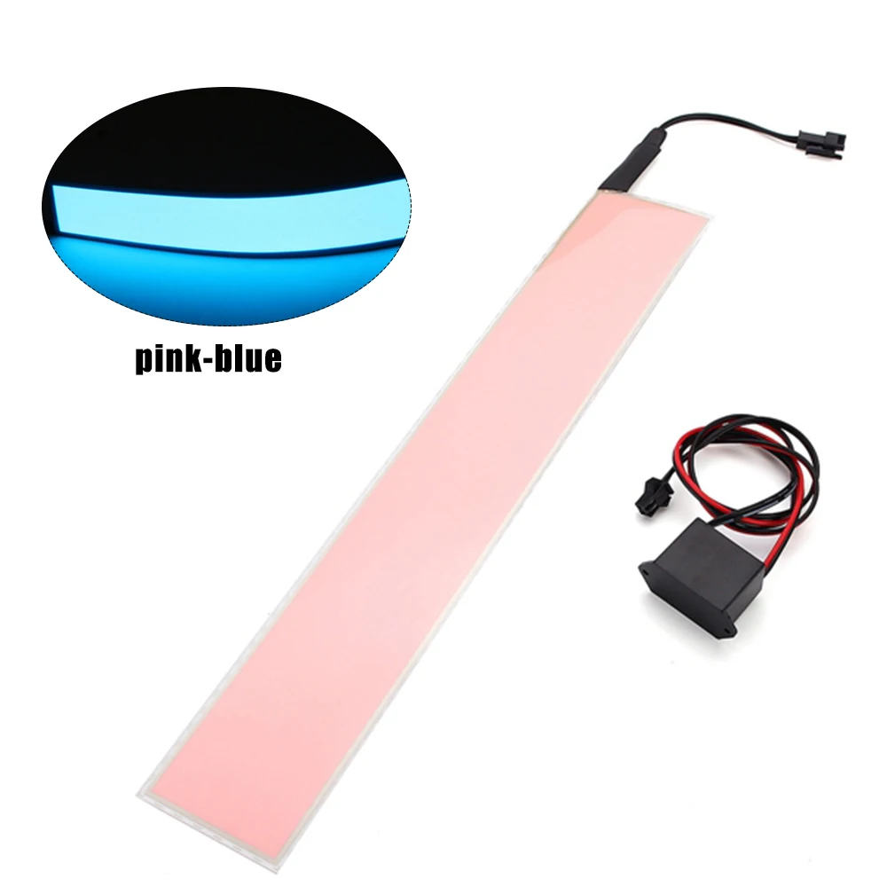 pink-blue 1" x 2" 12V Гибкая панель освещения электролюминесцентный задний ленточный светильник лампа с инвертором для дома автомобиля Вечерние - Цвет: pink-blue