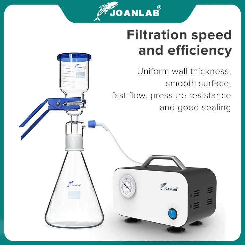 JOANLAB-공식 상점 1000ml 진공 필터 장치, 실험실 장비 유리 필터 모래 코어 액체 용매 멤브레인 필터