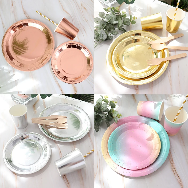 Party Tableware Disposable Tableware Set Party Table Decoration Paper