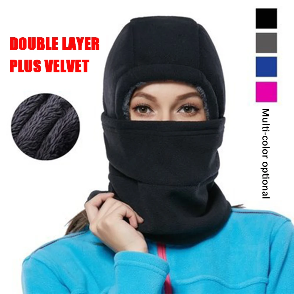 

Cycling Windproof Hat Mask Electric Car Riding Face Hood Winter Skiing Warm Winter Mask Cold Protection Fleece Cap Anti-UV Hat