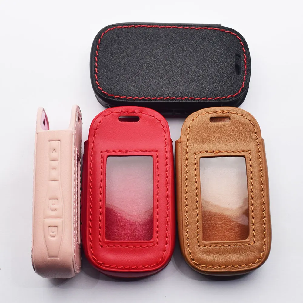 Key Case Cover Key Case Keychain Holder Leather Key Case For StarLine E60 E90 E63 E93 E95 E66 E96 E65 E61 E91 Two Way Car Alarm LCD Keychain Holder Remote Control Cover