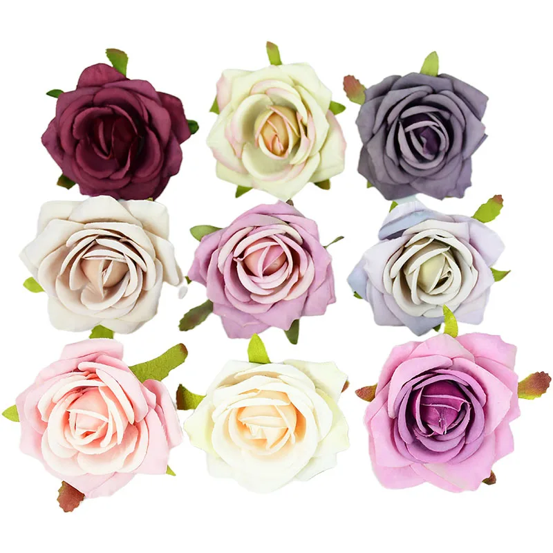 

5/10pcs Artificial Rose Silk Flower Faux Rose Flower Head Wedding Party Home Decoration Scrapbook DIY Wreath Gift Box Supplies