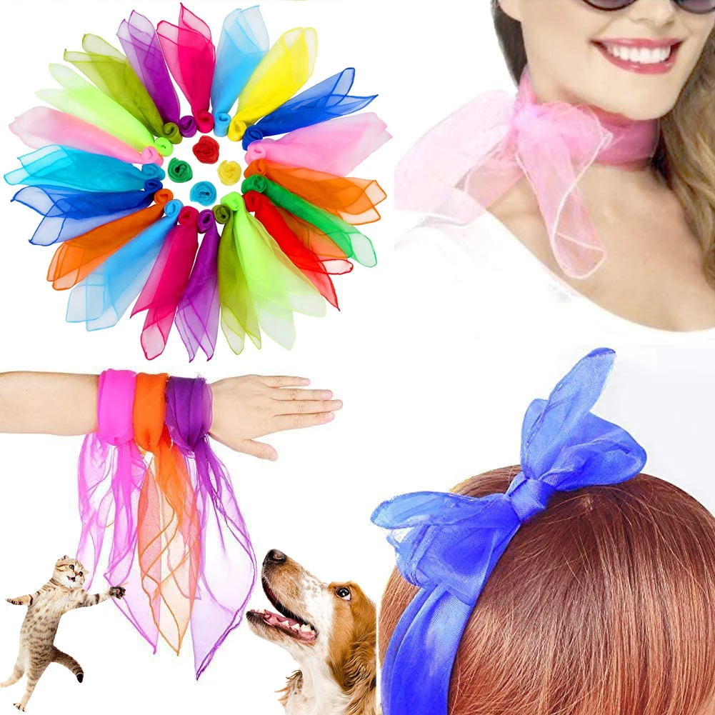 6Pcs Children Dance Juggling Scarves Square Scarf Hemmed Edges Performance Props Accessories Sports Interactive Gauze | Игрушки и хобби