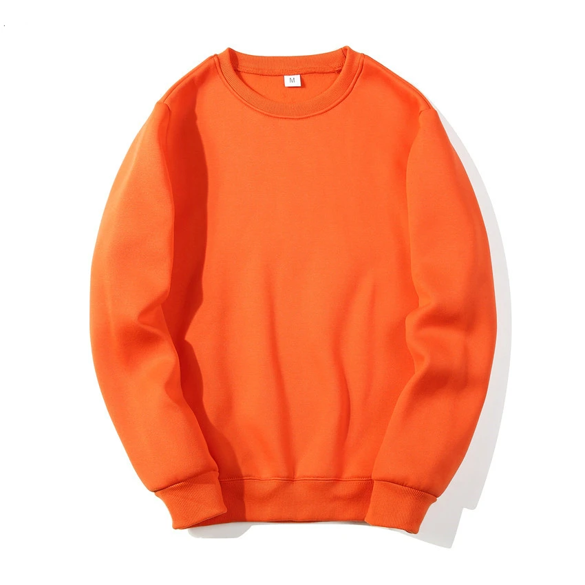 Однотонный Свитшот новые весенне-осенние модные толстовки Большие размеры, для мужчин теплое флисовое пальто мужские брендовые толстовки в стиле хип-хоп - Цвет: Orange