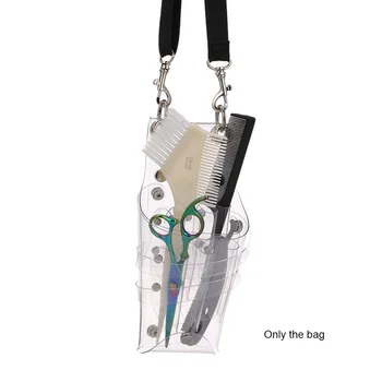 

Fashion Barber Scissors Bag Hairdressing Tool Double-Layer Pockets Transparent Hair Scissors Bag Large Capacity Hairdresser Bag
