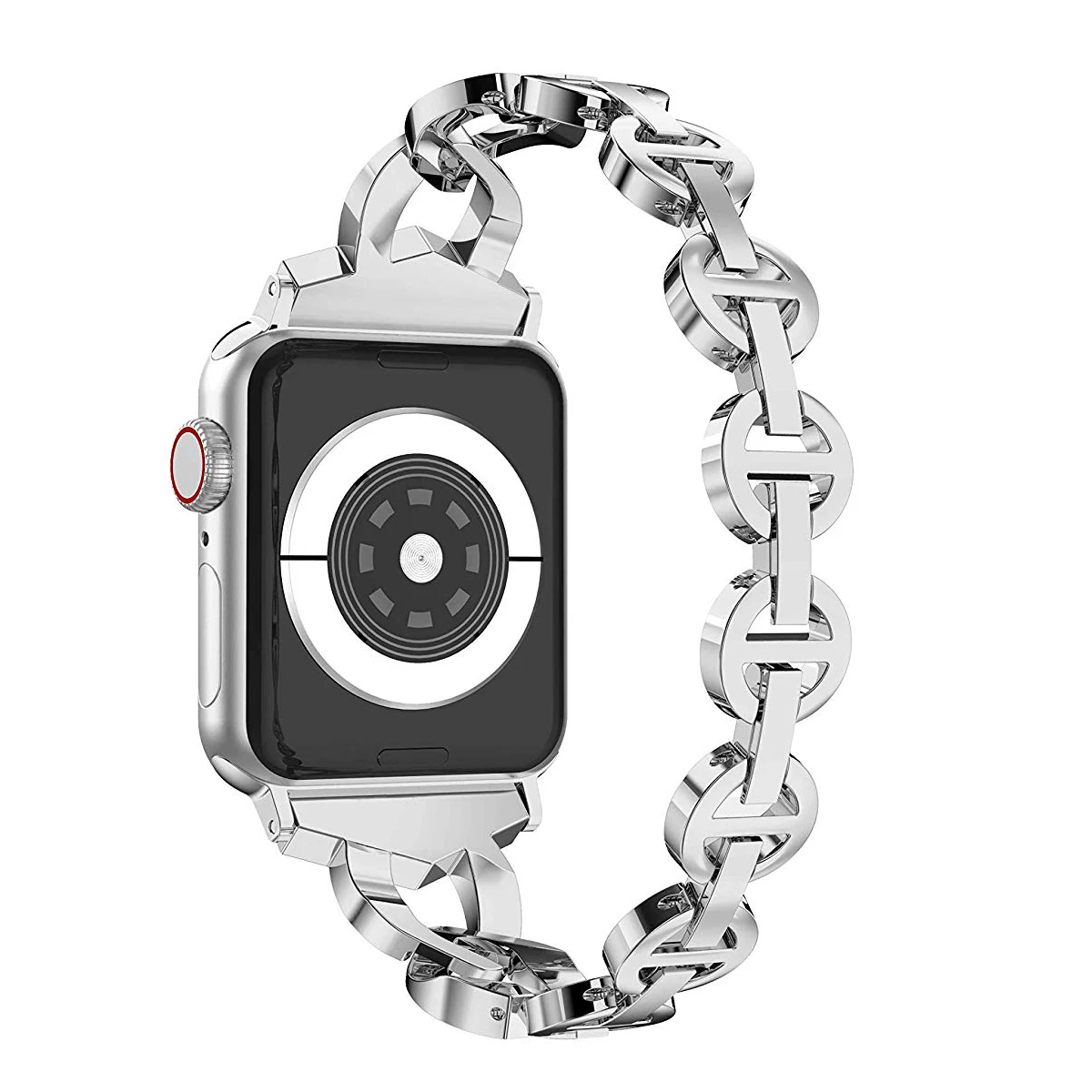 Роскошный Алмазный ремешок для Apple Watch, 38 мм, 42 мм, Женский металлический ремешок из нержавеющей стали, для iWatch, полосы 40 мм, 44 мм, серия 5, 4, 3, 2, 1