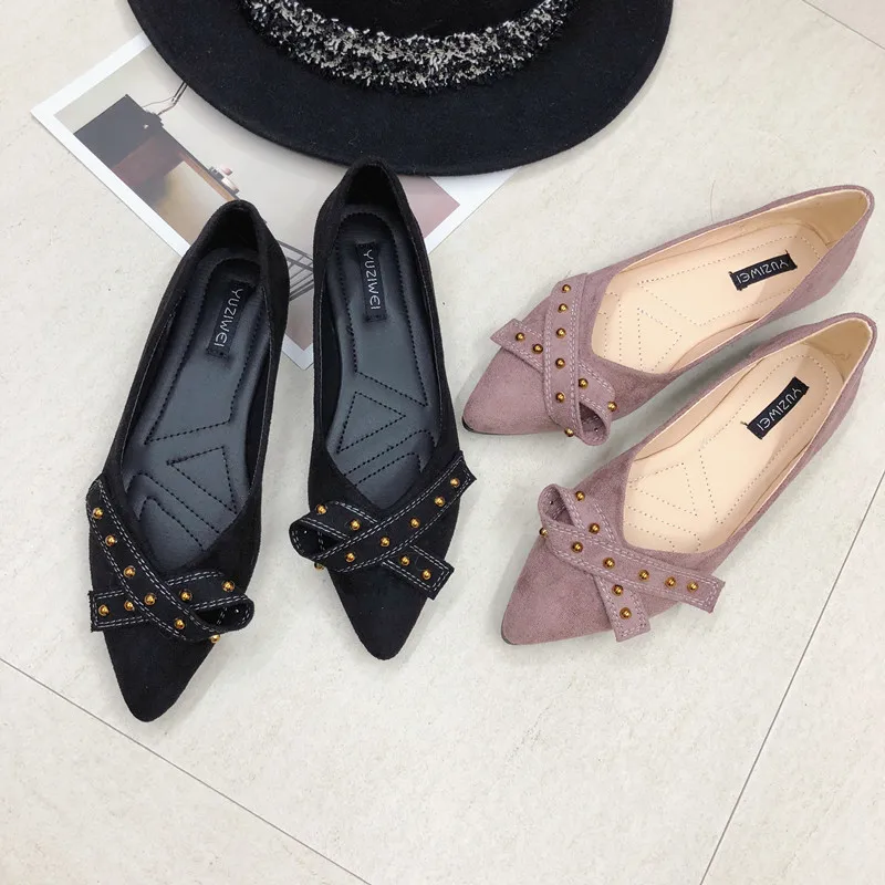 

New Hot Women Flats 2020 Pointed Toe Casual Shoes ladies Summer Bow Flats Loafers Shoes famale Flat Shoes zapatos mujer U25-02
