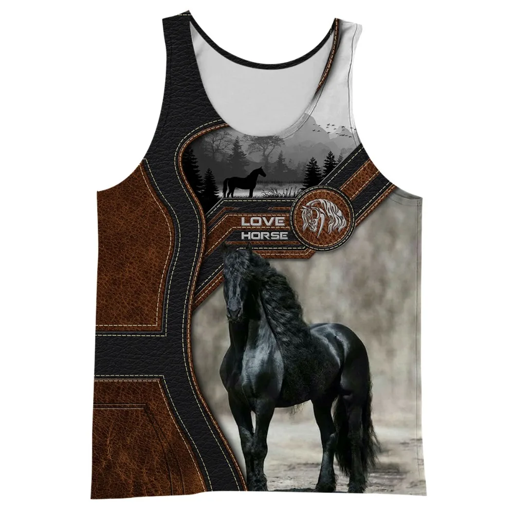 Sommer Männer weste 3D t-shirt Liebe Pferd Gedruckt Harajuku Ärmelloses T-shirt Unisex Casual Tank tops Großhandel und Drop verschiffen – Detail 5