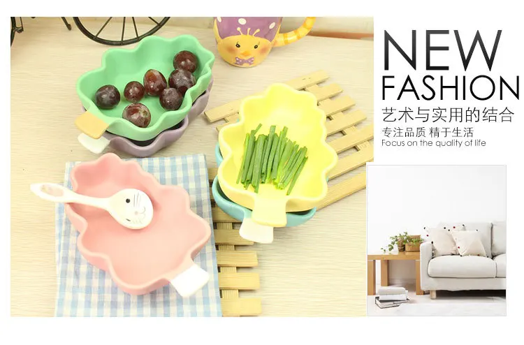 Creative Children's Ceramic Bowl Fruit Snack Bowl Cute Dessert Bowl Christmas Tree Baking Bowl Dessert Dish Baking Pan