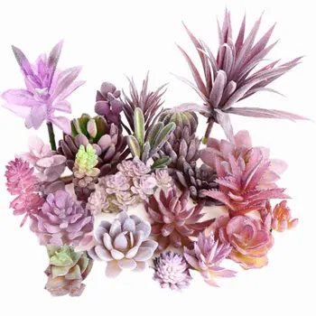 

Various Artificial Succulent Plants Lotus Landscape Decorative Flower Mini Purple Fake Succulents Plant Garden Arrangement Decor