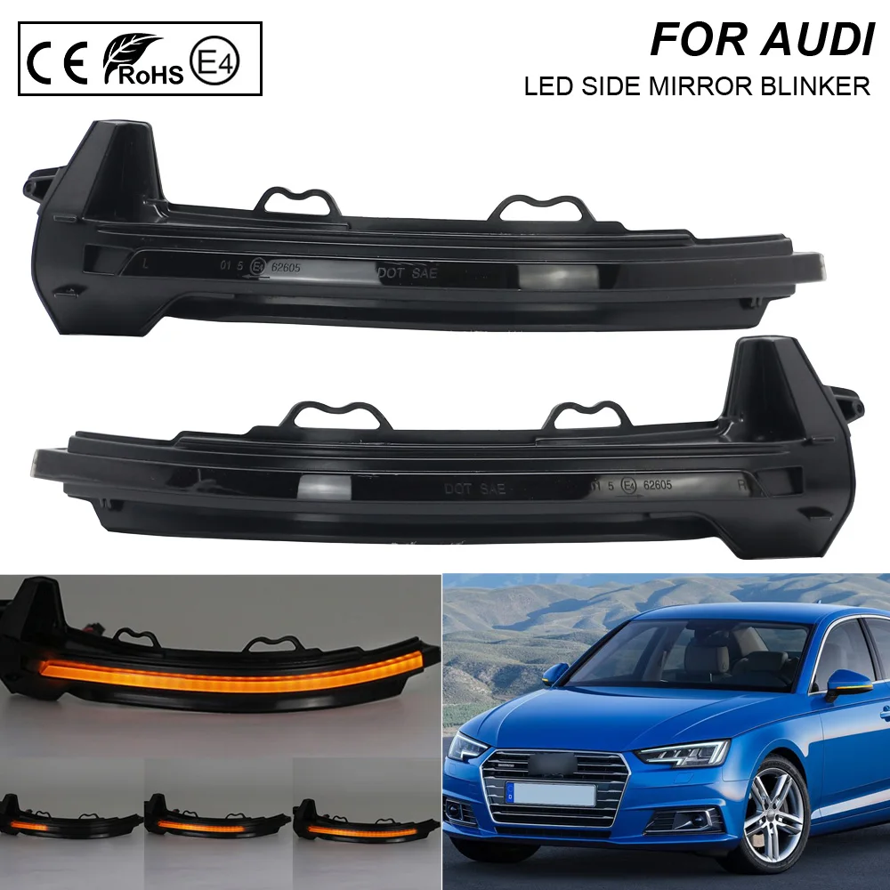 2X Светодиодный светильник с динамическим зеркалом для Audi A4 A5 RS4