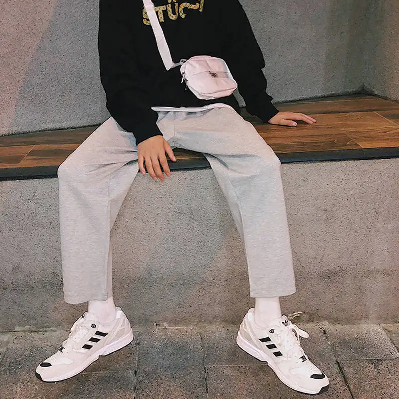 Мужские однотонные штаны Harajuku мужские новые корейские модные штаны Joogers мужские спортивные штаны уличные повседневные весенне-летние брюки