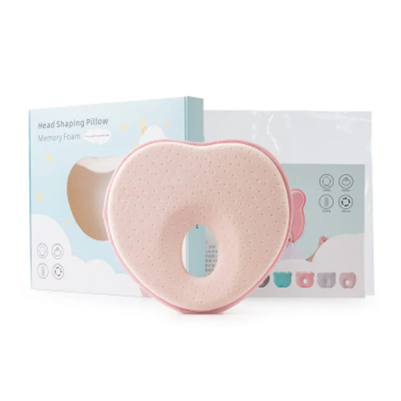 

2020 Baby Anti Flat Head Protection Positioning Sleep Pillow Memory Foam Baby Head Shaping Baby Pillow With Box