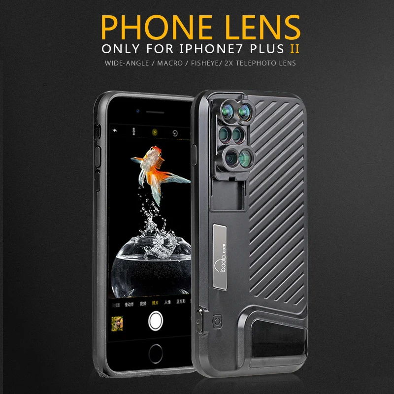 

6 in 1 Phone Lens kit 10X Macro Lens & 2X Fisheyes Telephone Lens HD Camera Mobile Phone Lens For iPhone 7 Plus 8 Plus