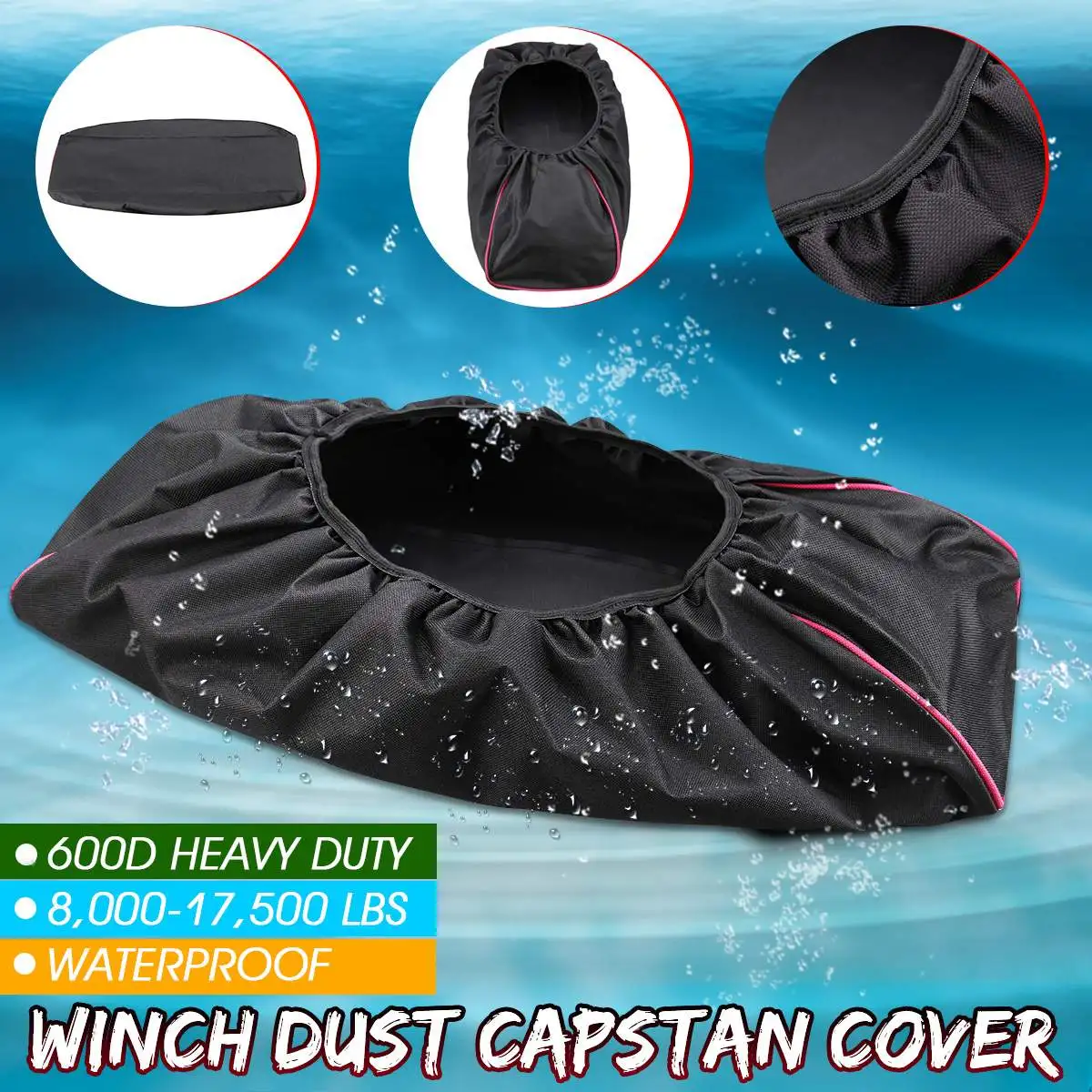Waterproof Heavy Duty Trailer Winch Dust Cover 8000-17500lbs Protector Covers