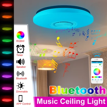 

60W Modern RGB LED Ceiling Lights Dimmable WiFi/APP Intelligent Control Ceiling Lamp Music Bluetooth Dimming Lighting AC85-265V