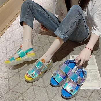 

Bling Big Size 35-43 INS Fashion Women Platform Sandals Open Toe Buckle Strappy Pre-Sale Sandals Women Summer Shoes Woman