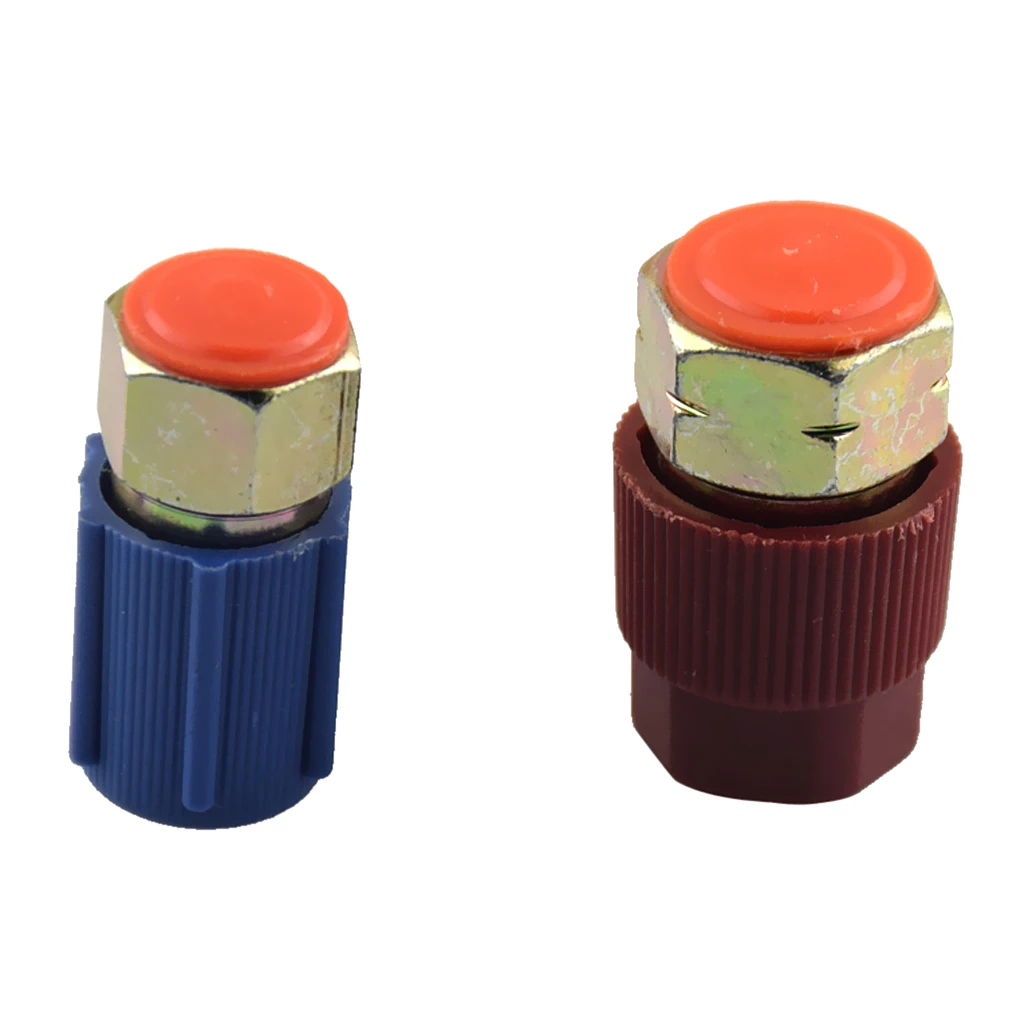 2 Pieces High/Low Adjustable AC R12 to R134A Quick Coupler Connector Adapter 1/4 HVAC Set