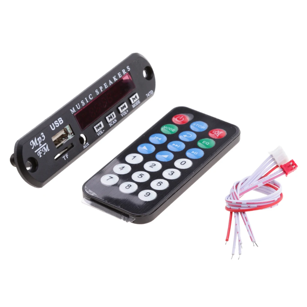 DC 12V Car Audio Wireless  USB FM TF SD AUX MP3 WMA Decoder Board