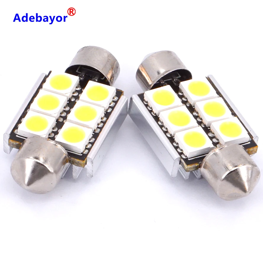200 шт. 36 мм C5W C10W CANBUS без ошибок фонасветильник 6 SMD 5050 Светодиодный Светодиодная