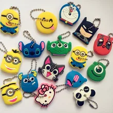 Organizer Cover Holder Pendant Key-Ring Protective Home-Supplies Silicone Cartoon 1PCS