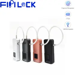 Fipilock замок отпечатка пальца USB Перезаряжаемый водонепроницаемый Противоугонный безопасности умный чехол без ключа для багажа домашний